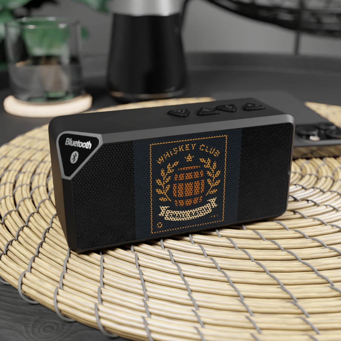 Whiskey themed Bluetooth Speaker — Whiskey Club Barrel Graphic Portable Speaker