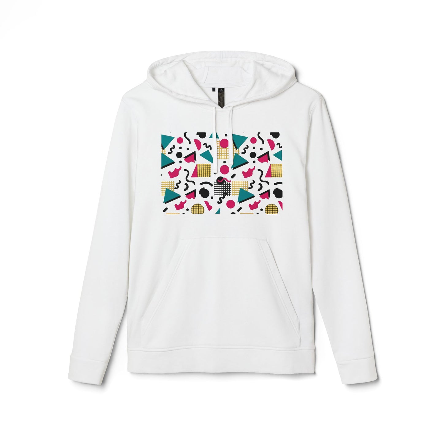 Adidas Retro 80’s Memphis Graphic Hoodie — Colorful 80s-Inspired Geometric Design