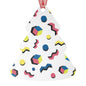 Memphis Geometric Metal Ornament — 80s Retro Bell Decoration