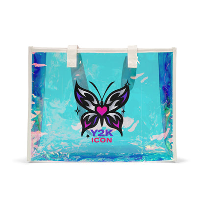 2000’s Holographic Y2K Butterfly Beach Tote Bag