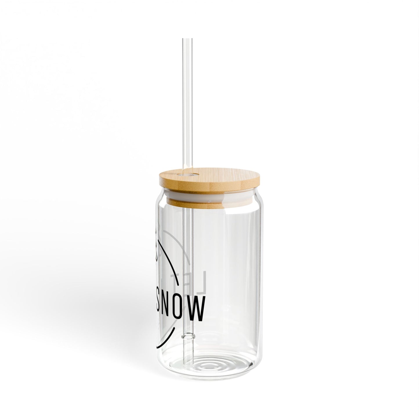 Let It Snow Sipper Glass — 16oz Holiday Tumbler with Bamboo Lid & Straw