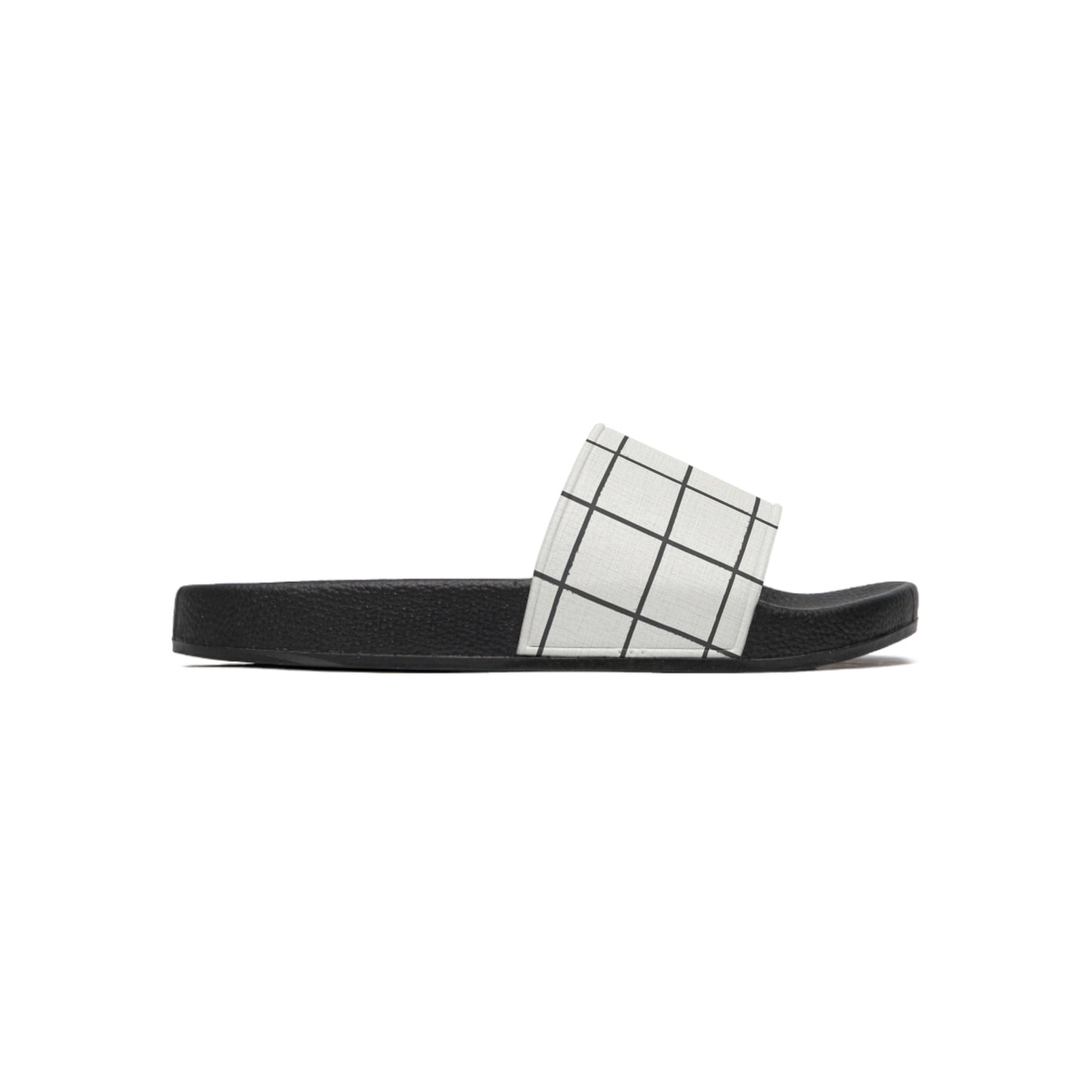 Men's Slide Sandals Minimalist Grid with Irregularities / Broken Squares