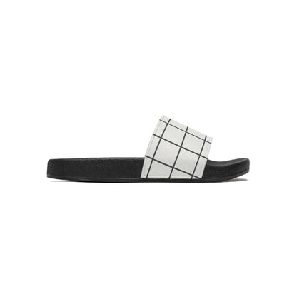 Men's Slide Sandals Minimalist Grid with Irregularities / Broken Squares