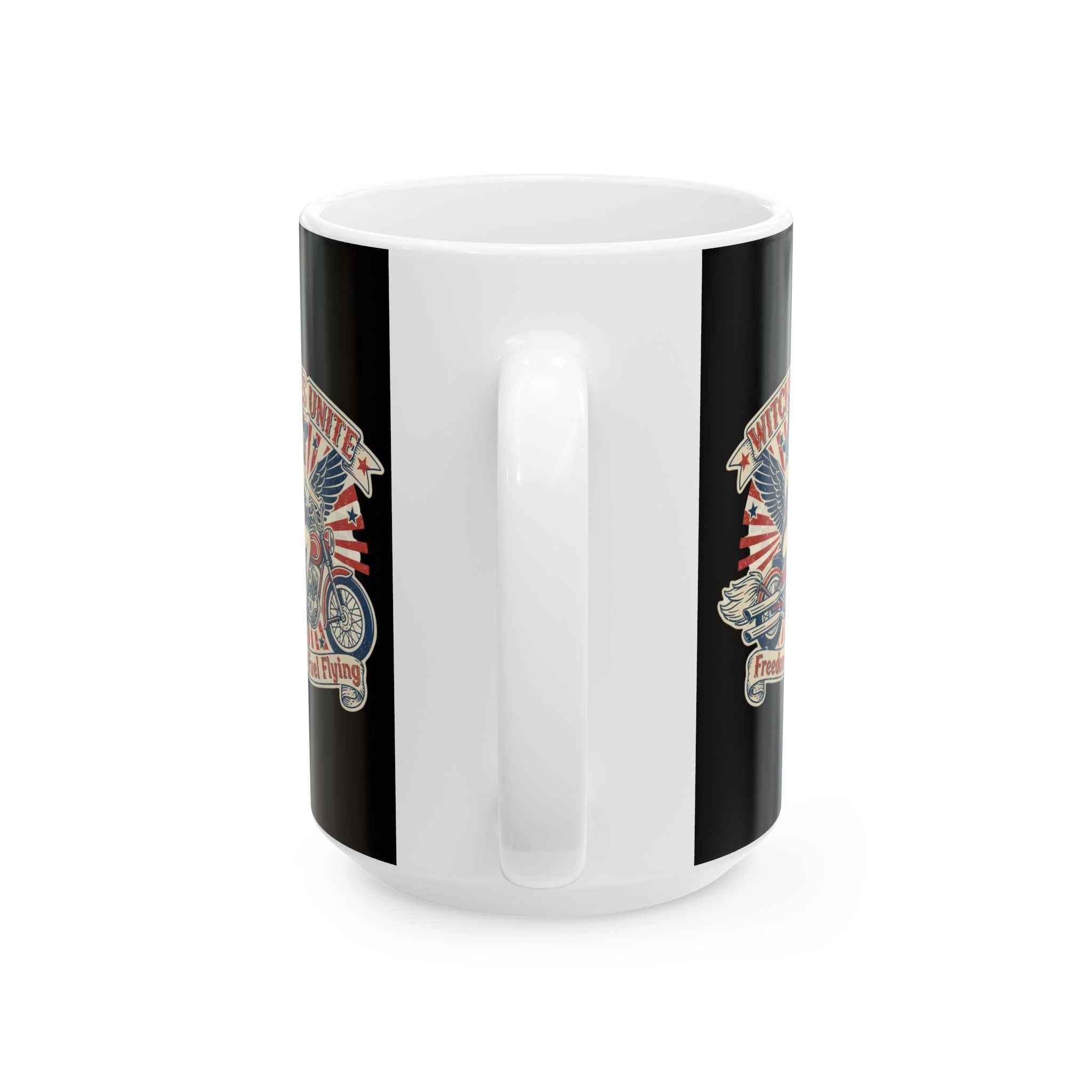 Vintage Freedom Rider Ceramic Mug - Perfect for Bikers, Gifts for Him/Her, Coffee Lovers, Independence Day Decor, Home Office