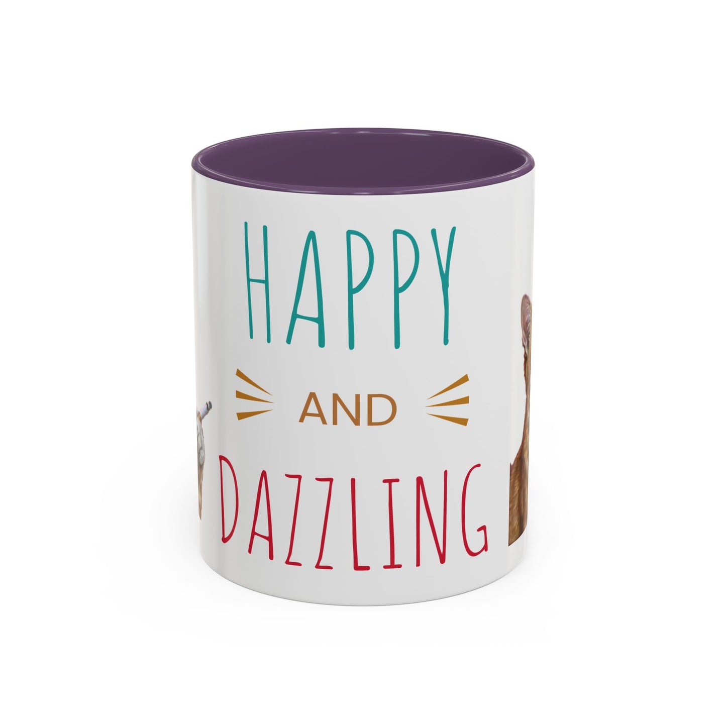 Happy and Dazzling Smoking Cat Coffee Mug — Cute Ginger Cat Accent Mug (11/15oz) (free shipping)