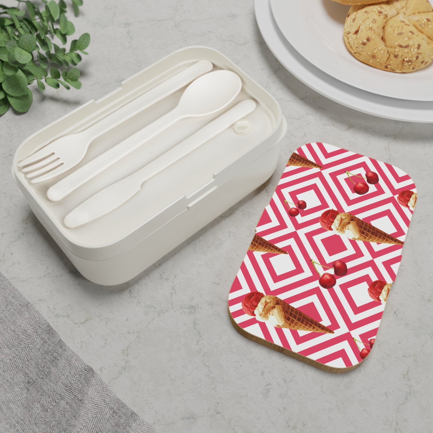 Cute Ice Cream Pattern Bento Lunch Box