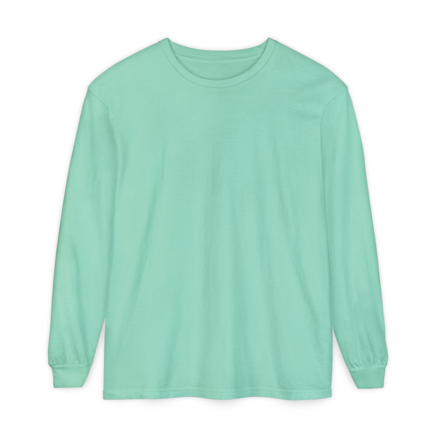 Women’s island green, teal color Garment-Dyed Long Sleeve T-Shirt - Casual Comfort for All Occasions