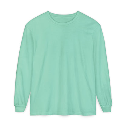 Women’s island green, teal color Garment-Dyed Long Sleeve T-Shirt - Casual Comfort for All Occasions