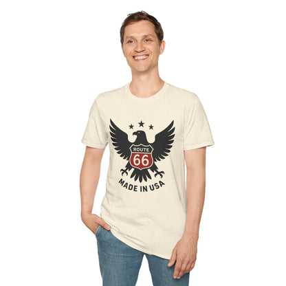American Route 66 Eagle T-Shirt — Made in USA Vintage Roadtrip Tee