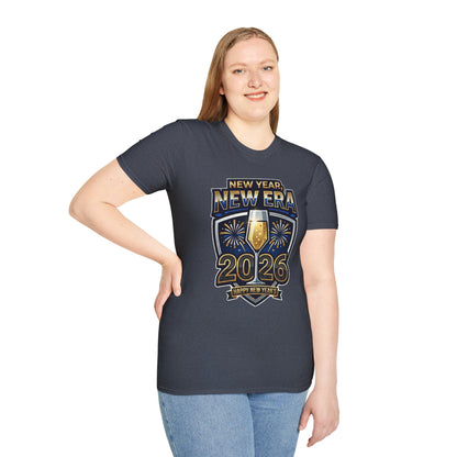 New Year 2026 T-Shirt – "New Year, New Era" Champagne & Fireworks Celebration Tee