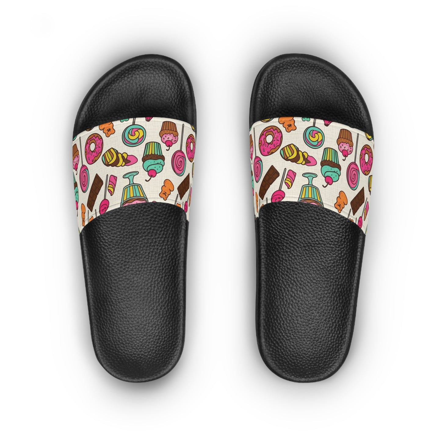 Women's Slide Sandals Sweet Treats & Dessert Doodles / Candy Land