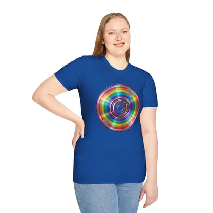 Retro Rainbow CD- Vinyl Record T-Shirt