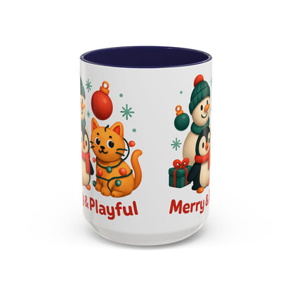 Christmas Animal Mug — "Merry & Playful" Accent Coffee Cup