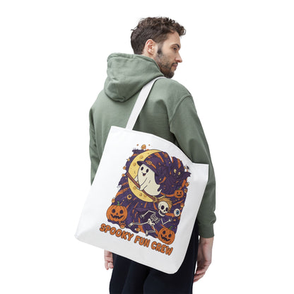 Spooky Fun Crew Halloween Tote Bag, Trick or Treat Bag, Haunted House Accessory, Fall Gift, Party Favor