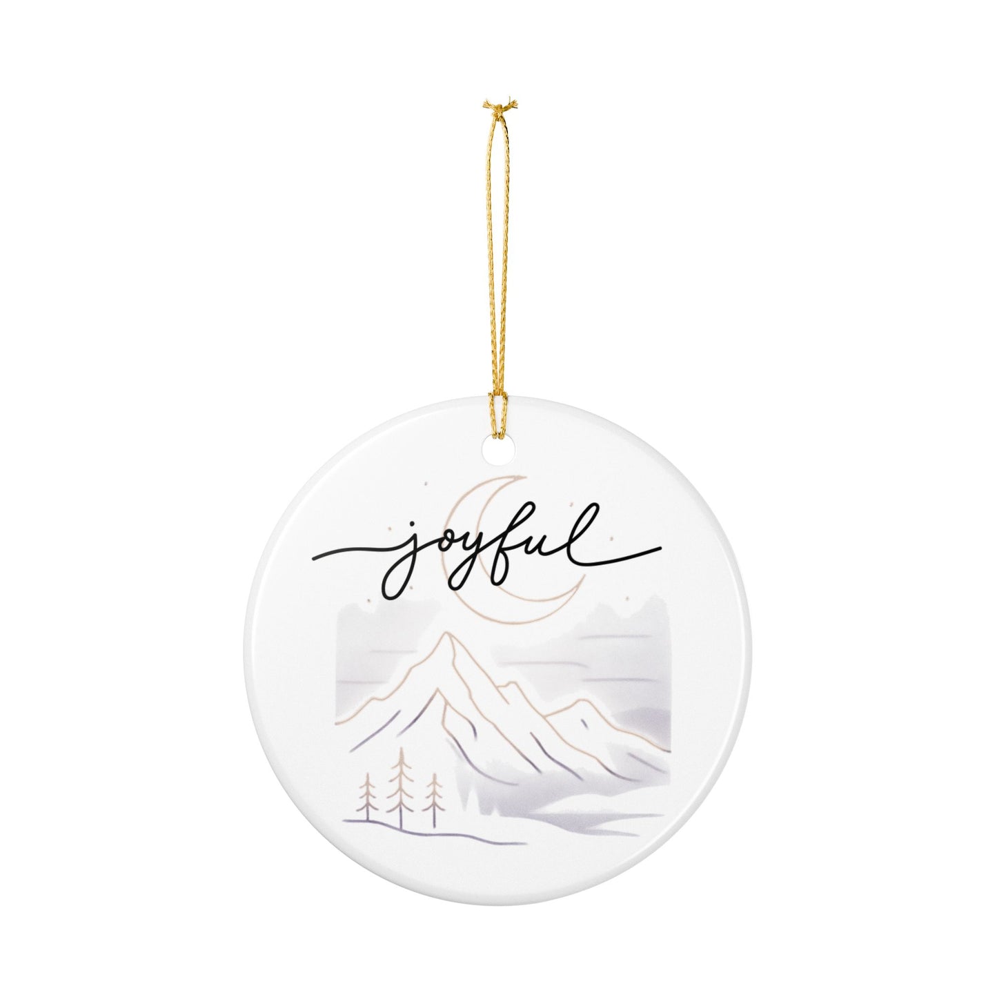 Joyful Mountain Ceramic Ornament – Holiday Tree Decoration