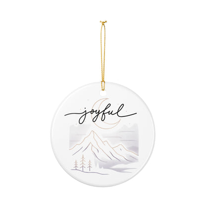 Joyful Mountain Ceramic Ornament – Holiday Tree Decoration