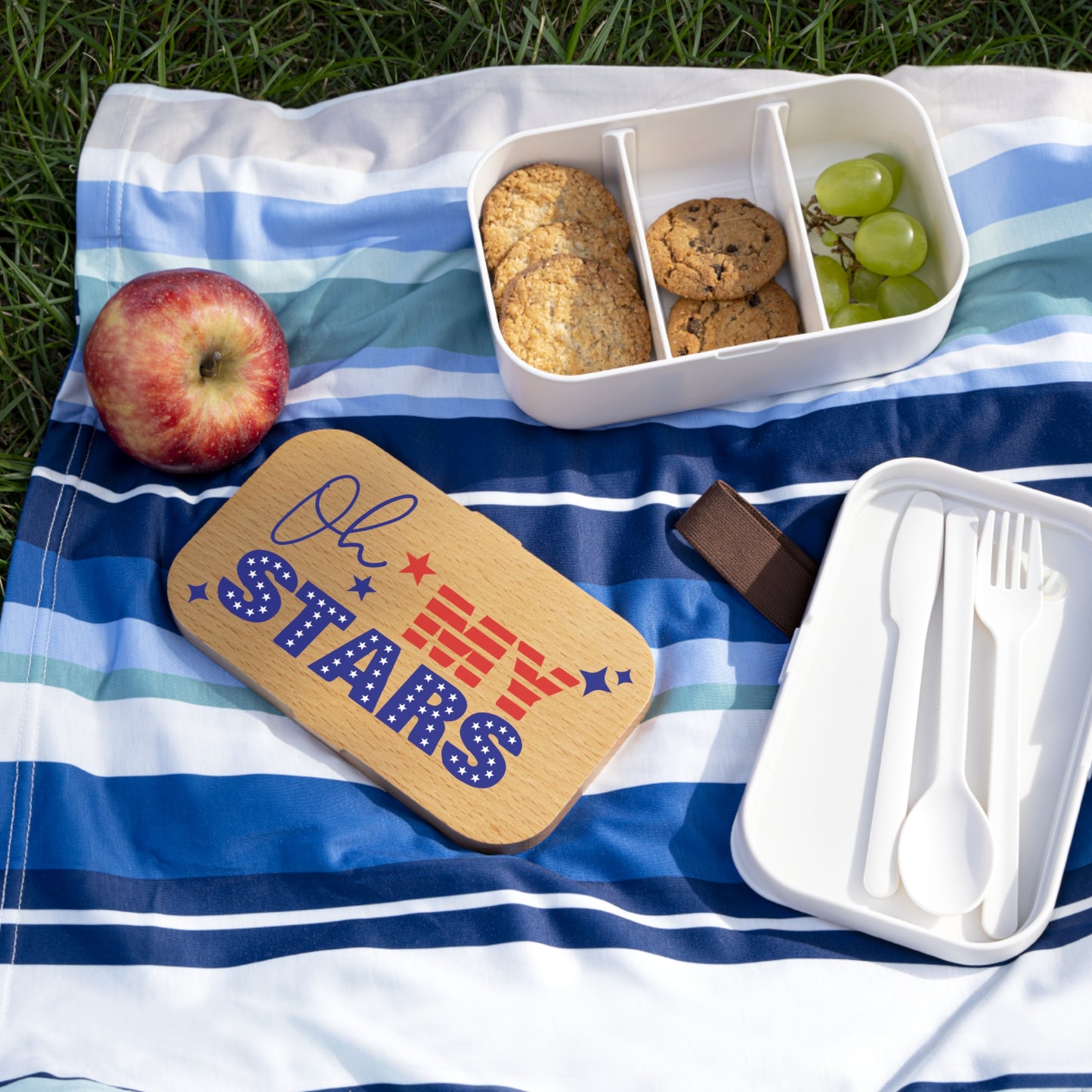 Patriotic Bento Lunch Box - "Oh My Stars" Design
