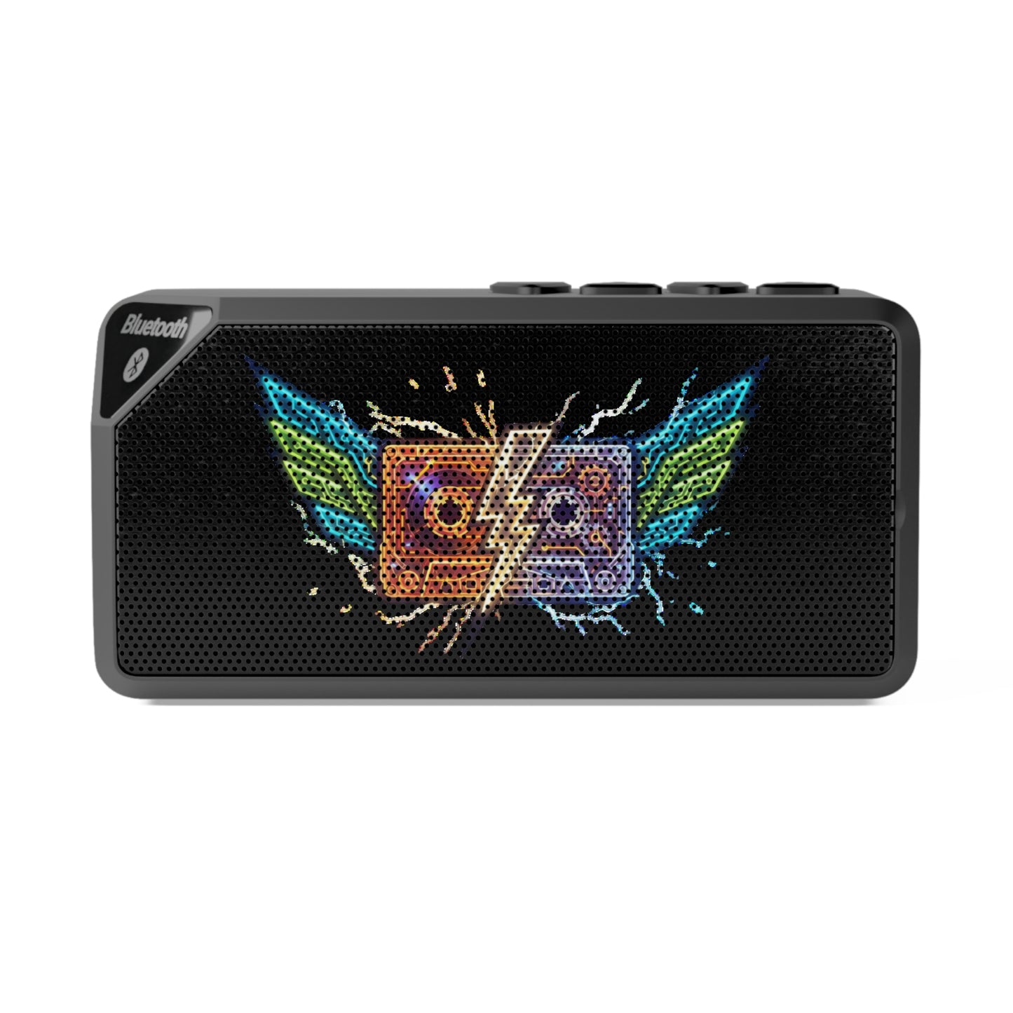 80’s Retro cassette tape Jabba Bluetooth Speaker – Colorful Winged Cassette Graphic Portable Speaker