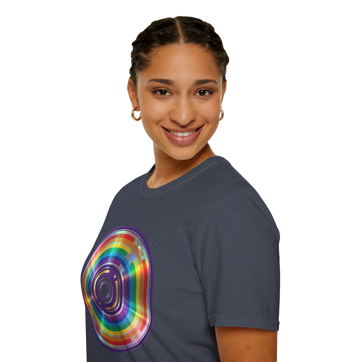 Retro Rainbow CD- Vinyl Record T-Shirt