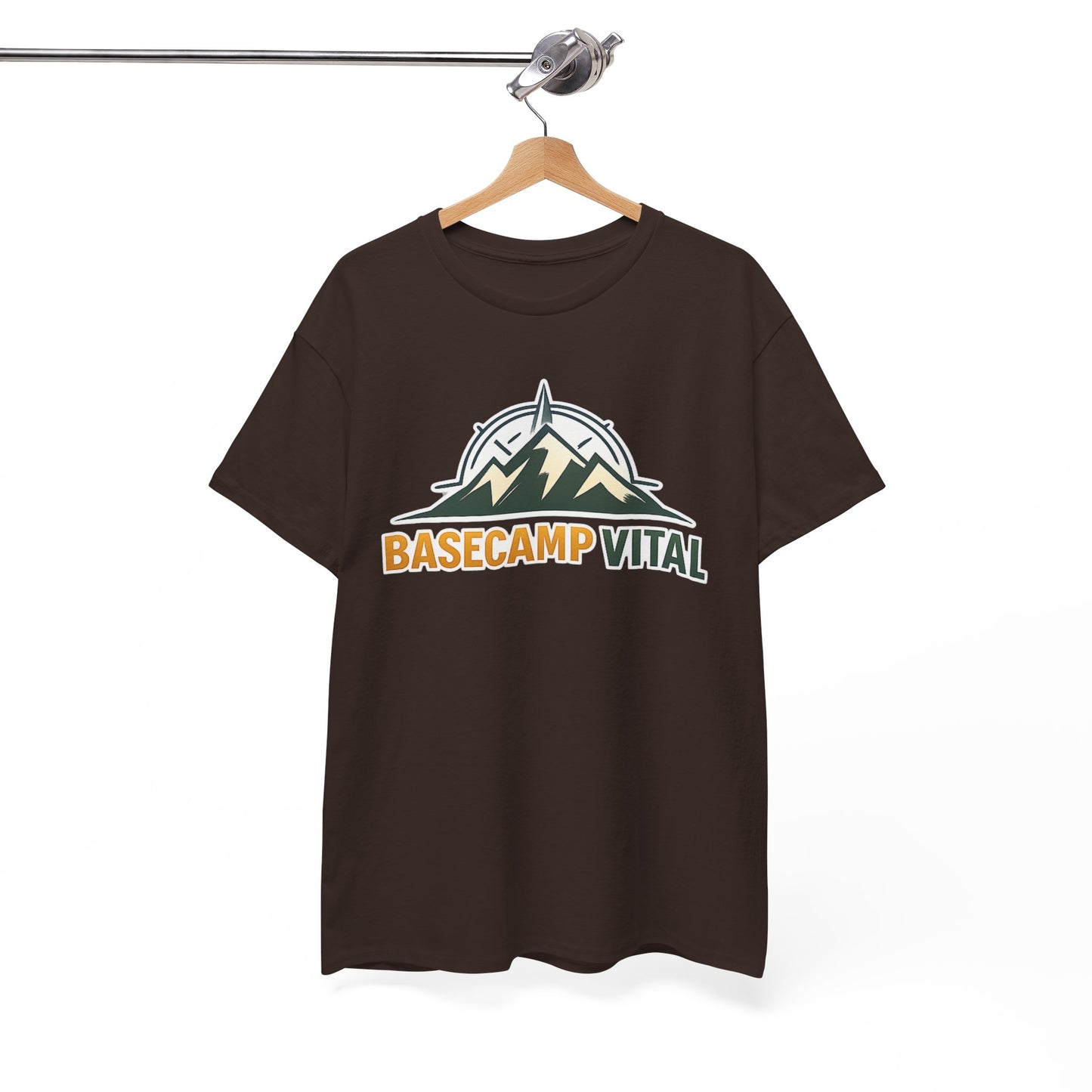 Base Camp Vital Mountain Compass Crewneck T-Shirt | Outdoor Hiking Graphic Tee | Midweight Cotton Trail Shirt (free shipping)