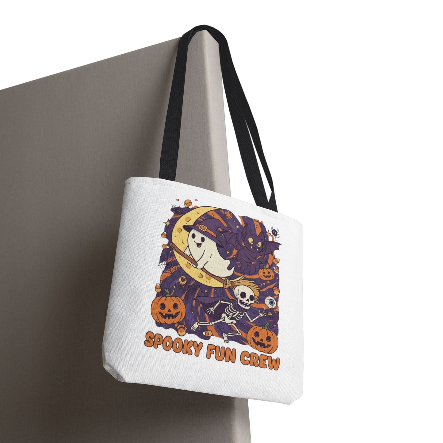 Spooky Fun Crew Halloween Tote Bag, Trick or Treat Bag, Haunted House Accessory, Fall Gift, Party Favor