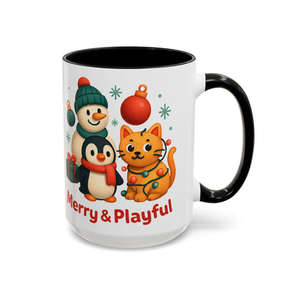 Christmas Animal Mug — "Merry & Playful" Accent Coffee Cup