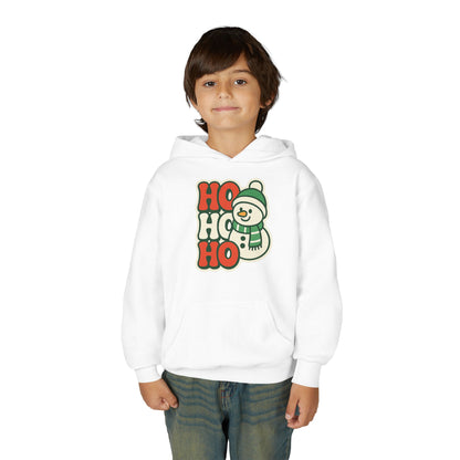 Youth kids Christmas Hoodie - 'HO HO HO' Snowman Holiday Sweatshirt