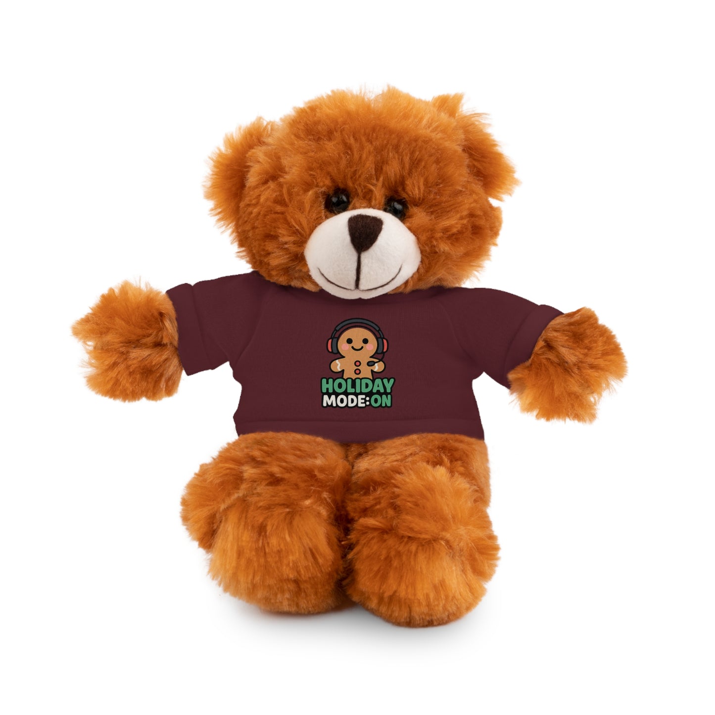 Holiday Mode On Gingerbread Bear Plush with Tee