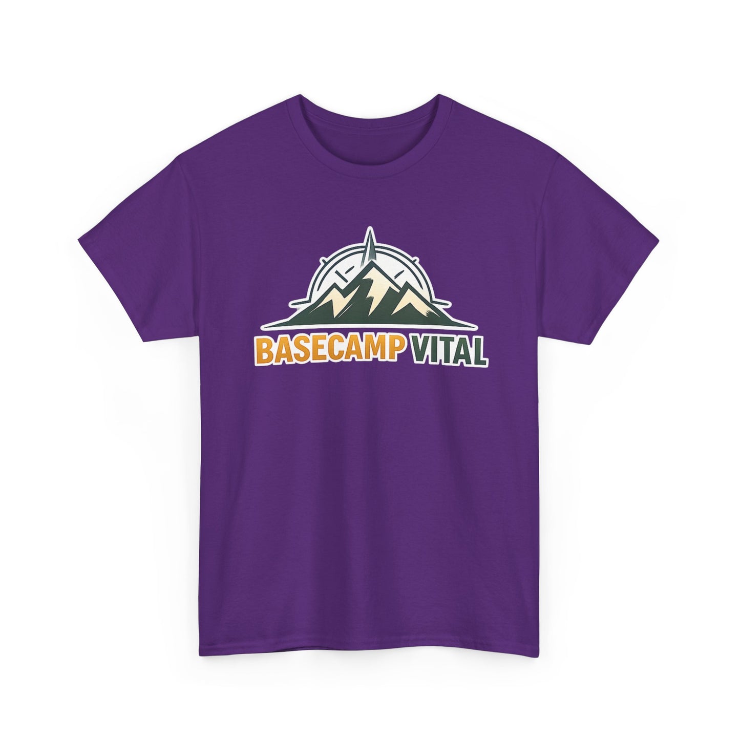 Base Camp Vital Mountain Compass Crewneck T-Shirt | Outdoor Hiking Graphic Tee | Midweight Cotton Trail Shirt (free shipping)