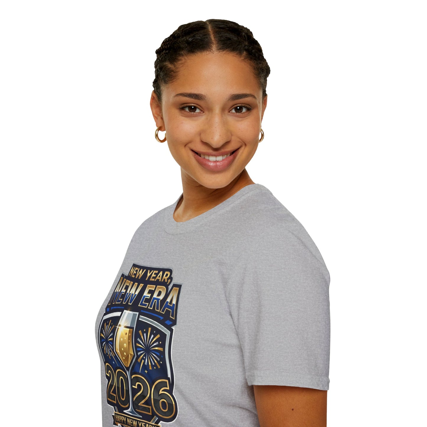New Year 2026 T-Shirt – "New Year, New Era" Champagne & Fireworks Celebration Tee