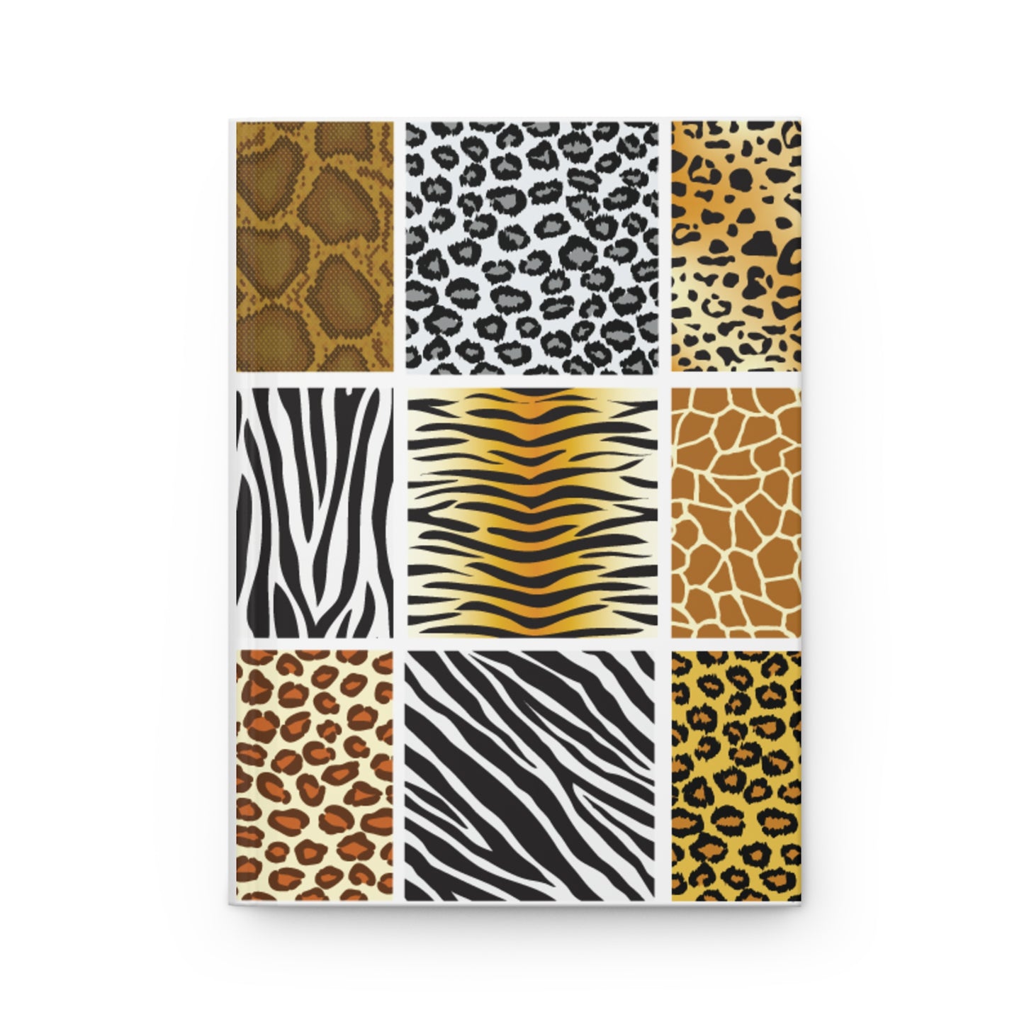 Animal Print Patchwork Hardcover Journal — Leopard, Zebra & Giraffe Notebook