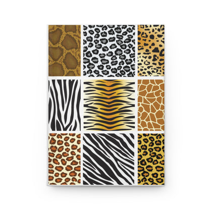 Animal Print Patchwork Hardcover Journal — Leopard, Zebra & Giraffe Notebook