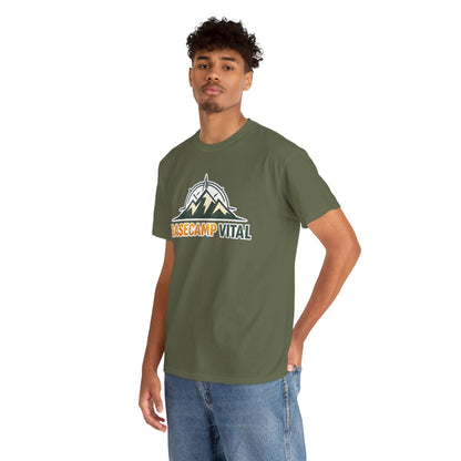 Base Camp Vital Mountain Compass Crewneck T-Shirt | Outdoor Hiking Graphic Tee | Midweight Cotton Trail Shirt (free shipping)