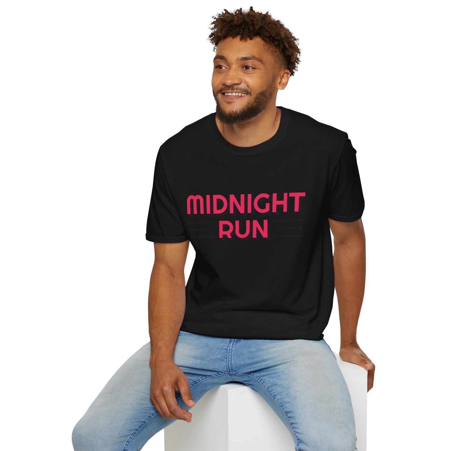 Midnight Run T-Shirt — Retro Pink Track Graphic Tee