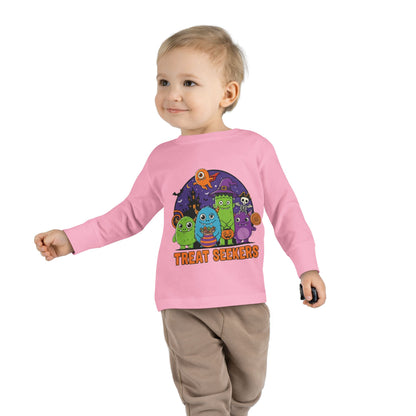 Toddler Halloween Long Sleeve Tee - Cute Treat Seekers Graphic, Kids Halloween Shirt, Trick-or-Treat Top, Fall Celebration Clothes