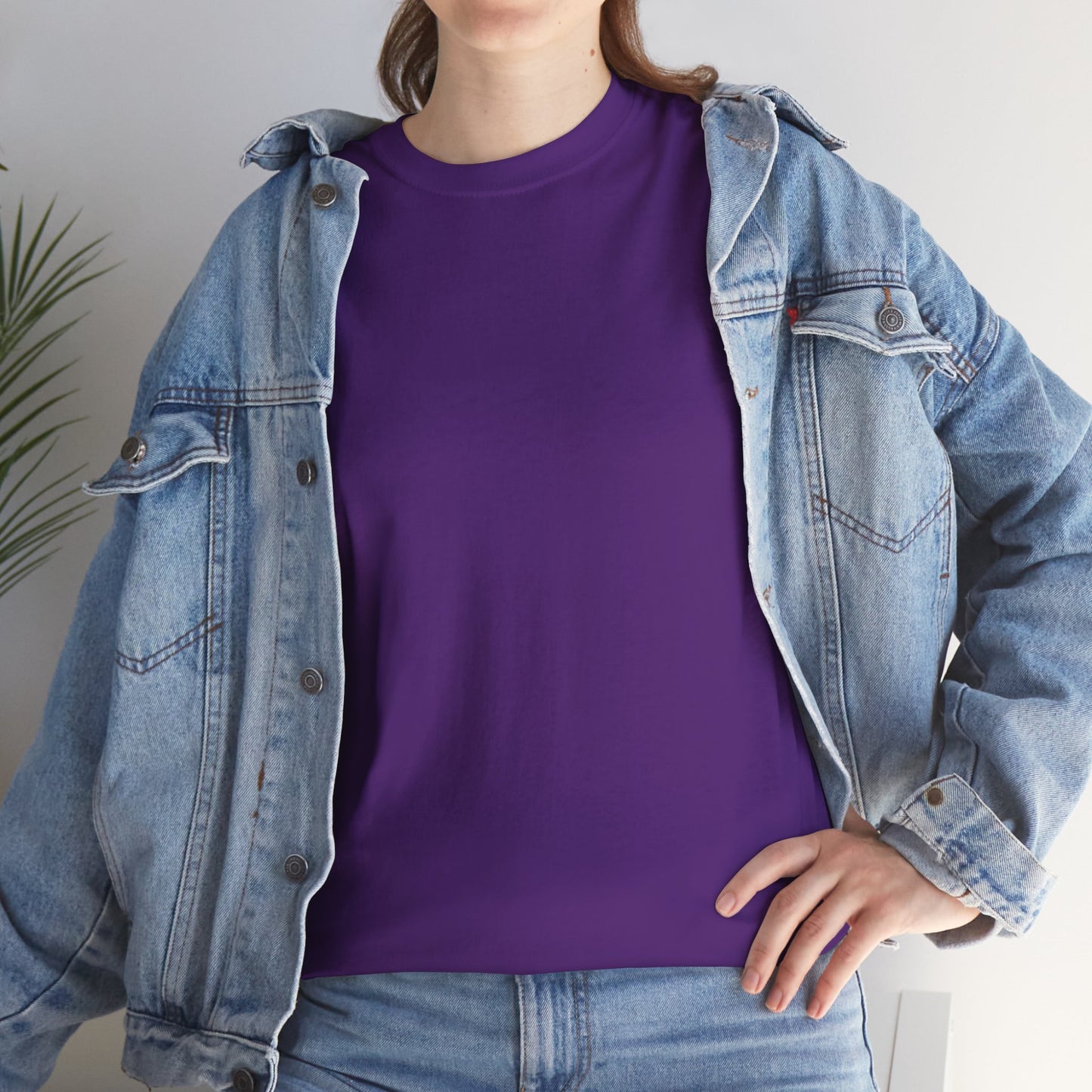 Women’s Vibrant Purple Heavy Cotton Tee - Comfortable Casual Wear