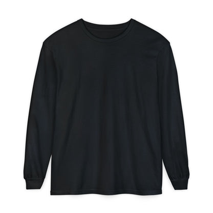 Women’s black Garment-Dyed Long Sleeve T-Shirt - Comfortable & Stylish for Everyday Wear