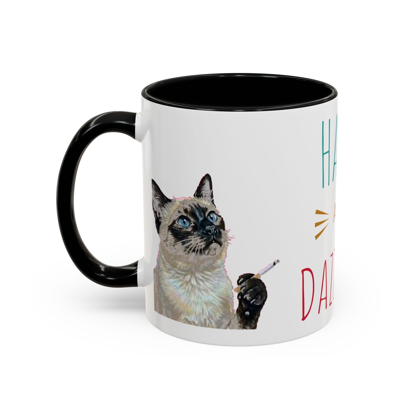 Happy and Dazzling Smoking Cat Accent Coffee Mug — 11/15oz (free shipping)