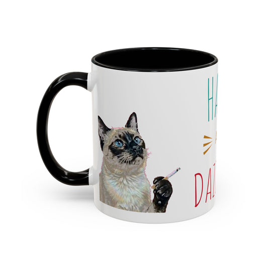 Happy and Dazzling Smoking Cat Accent Coffee Mug — 11/15oz (free shipping)