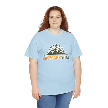 Base Camp Vital Mountain Compass Crewneck T-Shirt | Outdoor Hiking Graphic Tee | Midweight Cotton Trail Shirt (free shipping)