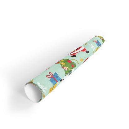 Santa and friends Gift Wrapping Paper Rolls, 1pc