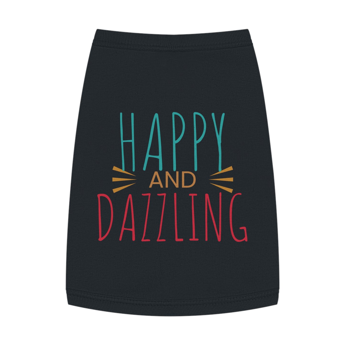 Happy and Dazzling Pet Tank Top — Colorful Graphic Dog Shirt for Everyday Wear