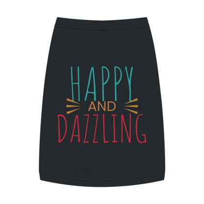 Happy and Dazzling Pet Tank Top — Colorful Graphic Dog Shirt for Everyday Wear