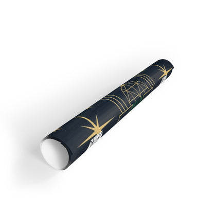 Elegant Christmas Gift Wrapping Paper Roll - Deer & Tree Design