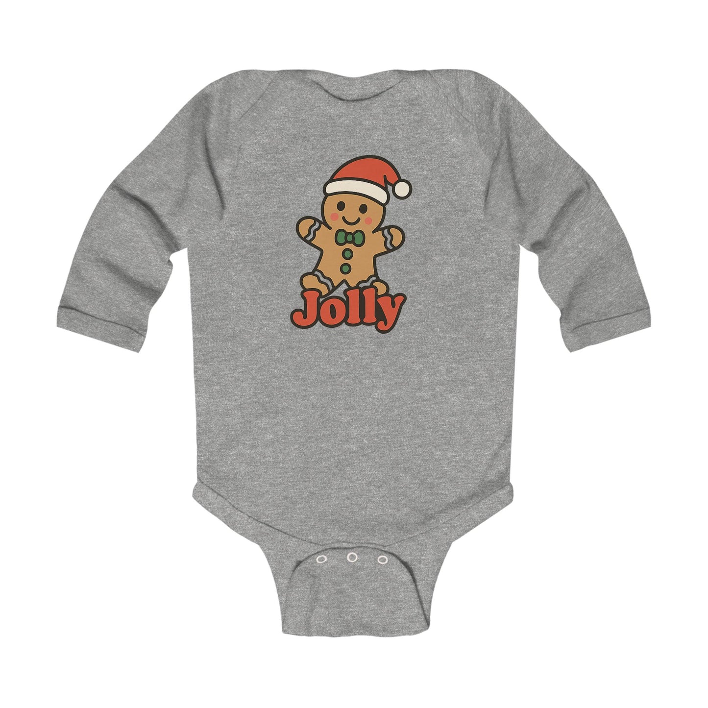 Infant Bodysuit — Jolly Gingerbread Baby Christmas Long Sleeve Onesie