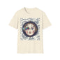 Glitch retro cracked porcelain doll face- Rococo Smartphone Toile - T-Shirt — Retro Mythology Art Tee