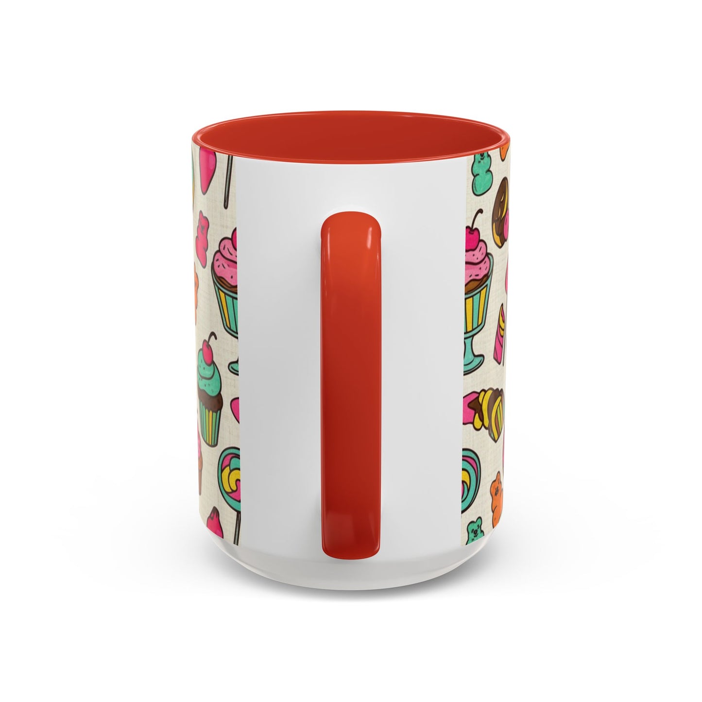 Sweet Treats Coffee Mug — Colorful Candy & Dessert Pattern Accent Mug (11/15oz)