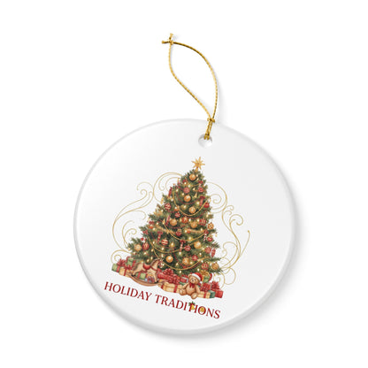 Holiday Traditions Ceramic Ornament - Christmas Tree Decoration