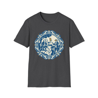 Vintage Blue Rococo Smartphone Toile -  T-Shirt