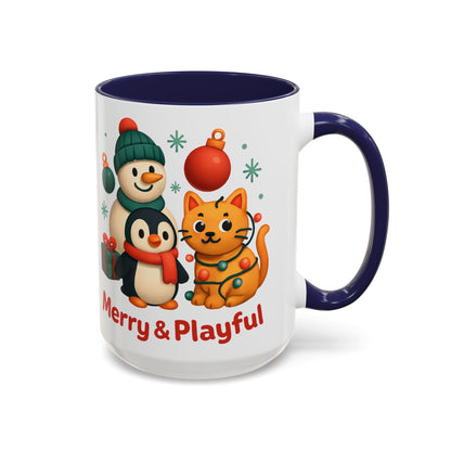 Christmas Animal Mug — "Merry & Playful" Accent Coffee Cup